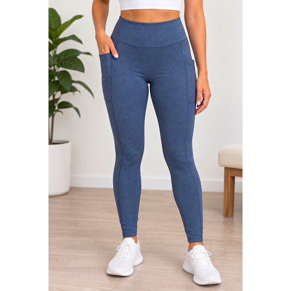 Mondetta Performance + Luxury High Rise Blue Pocket Ankle Leggings Women XL